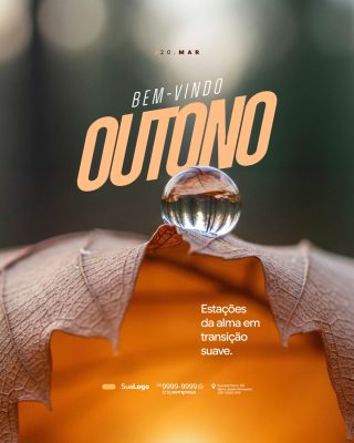 Outono Bem-vindo 20 Mar Estações da Alma Transição Suave PSD Editável