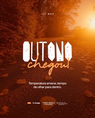 Outono Chegou Temperatura Amena Tempo de Olhar para Dentro PSD Editável