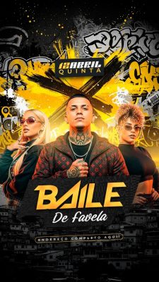 Baile De Favela 12 de Abril Quinta Flyer PSD Ilustração PSD Editável