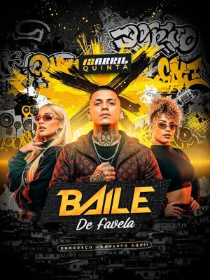 Baile De Favela 12 Abril Quinta Funk Grafite Flyer PSD Editável