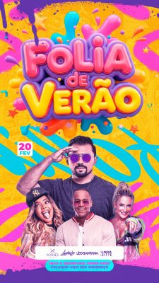 Folia de Verão 20 FEVEREIRO Template de Evento Musical PSD Editável