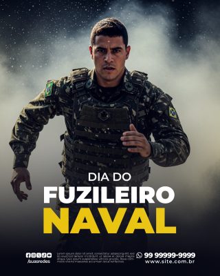 Dia do Fuzileiro Naval com Soldado Brasileiro PSD Editável