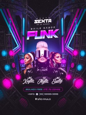 Flyer Baile Sabor Funk Social Media Feed PSD Editável