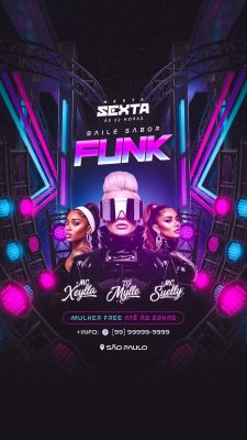 Flyer Baile Sabor Funk Social Media Story PSD Editável