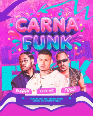 Carna Funk Emicida Filipe Ret Froid Post Divulgação PSD Editável