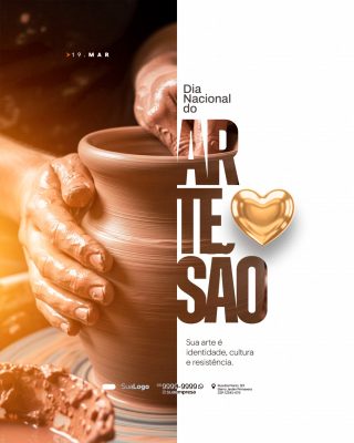 Dia do Artesão 19 Março Arte Identidade Cultura PSD Editável