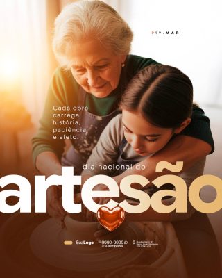 Dia Nacional do Artesão 19 Março Celebrando a Criatividade PSD Editável