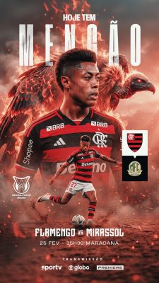 Flamengo x Mirassol Brasileirão Betano Hoje Tem Mengão PSD Editável