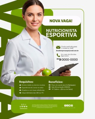 Recrutamento Emprego Temos Vagas Abertas Contratação Social Media PSD Editável