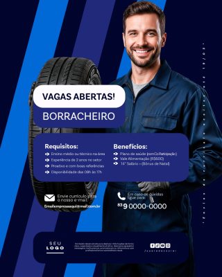 Recrutamento Emprego Temos Vagas Abertas Contratação Social Media PSD Editável