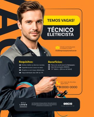 Recrutamento Emprego Temos Vagas Abertas Contratação Social Media PSD Editável