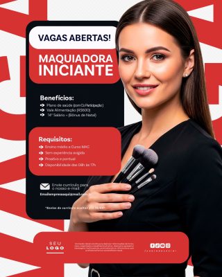 Recrutamento Emprego Temos Vagas Abertas Contratação Social Media PSD Editável