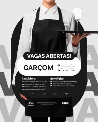 Recrutamento Emprego Temos Vagas Abertas Contratação Social Media PSD Editável
