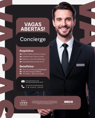 Recrutamento Emprego Temos Vagas Abertas Contratação Social Media PSD Editável