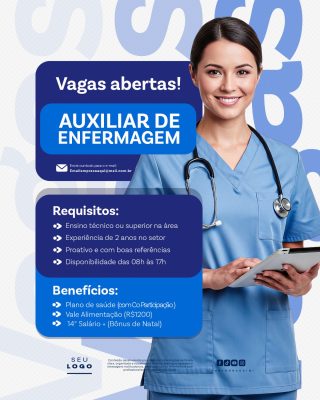 Recrutamento Emprego Temos Vagas Abertas Contratação Social Media PSD Editável