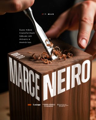 Dia do Marceneiro 19 Março Mãos que Transformam PSD Editável