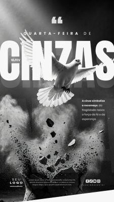 Quarta-feira de Cinzas Recomeço Fé Esperança PSD Editável