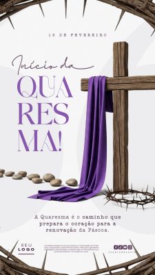 Quaresma Início da Quaresma 18 de Fevereiro Template PSD Editável