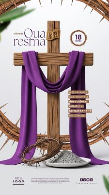 Quaresma Início da Quaresma Desacelerar Refletir Fortalecer a Fé PSD Editável