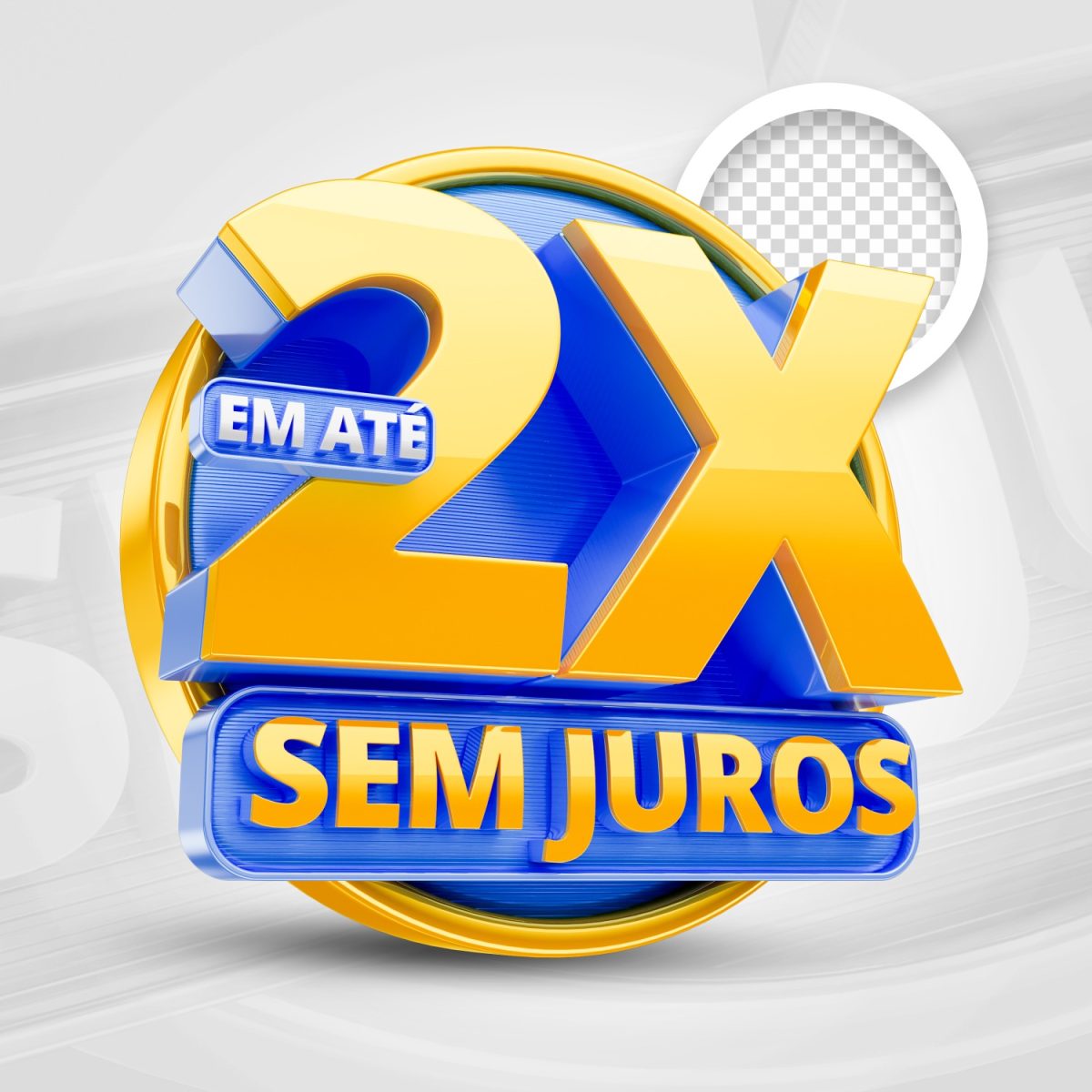 Em Até 2X Sem Juros Destaque 3D Moderno PSD Editável