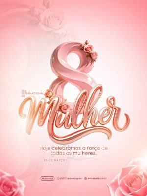Mulher Dia Internacional da Mulher Banner 8 de Março PSD Editável