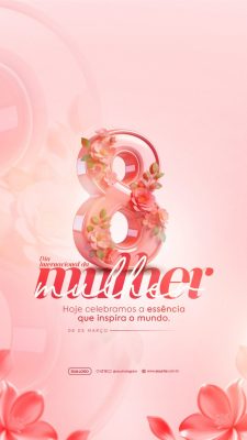 Mulher Dia Internacional da Mulher Inspire o Mundo 08 de Março PSD Editável
