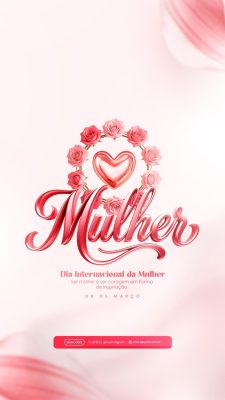 Dia Internacional da Mulher Ser Mulher é Ser Coragem PSD Editável