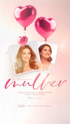 Dia Internacional da Mulher Elegância Coragem Determinação PSD Editável