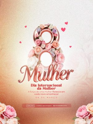 Mulher Dia Internacional da Mulher 08 de Março Social PSD Editável