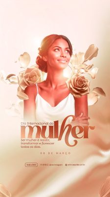 Dia Internacional da Mulher Ser Mulher É Resistir 08 de Março PSD Editável