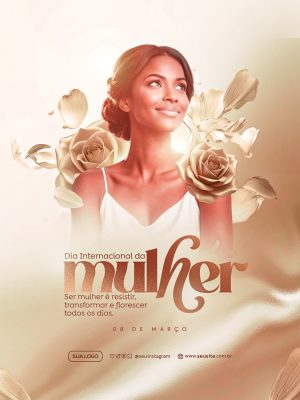 Mulher Dia Internacional da Mulher 08 de Março PSD Editável
