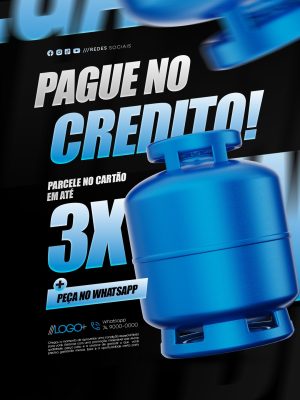 Pagamento no Crédito e Parcelamento em 3x PSD Editável
