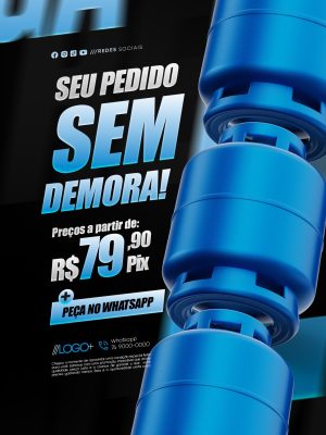 Promoção Peça no WhatsApp Seu Pedido Sem Demora PSD Editável