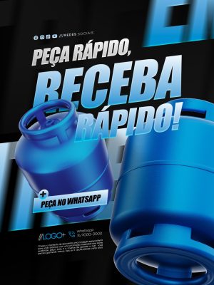 Gás Peça Rápido Receba Rápido Pelo WhatsApp PSD Editável