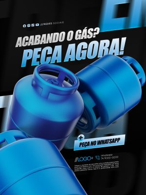 Acabando o Gás Peça Agora no WhatsApp PSD Editável