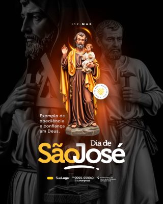 Dia de São José 19 de Março Homenagem Religiosa PSD Editável