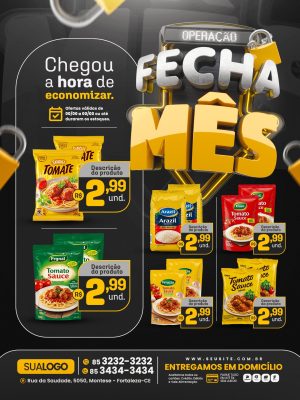 Tabloide Operação Fecha Mês Ofertas Molho Tomate e Arroz PSD Editável