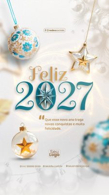 Feliz 2027 Que Esse Ano Traga Novas Conquistas PSD Editável