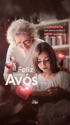 Dia dos Avós 26 Julho Feliz Dia dos Avós Post PSD Editável