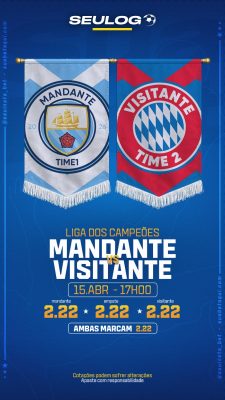 Liga dos Campeões Mandante ou Visitante Template Esportivo PSD Editável