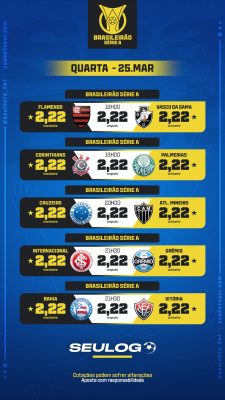 Brasileirão Série A Quartas de Final Tabela de Apostas PSD Editável