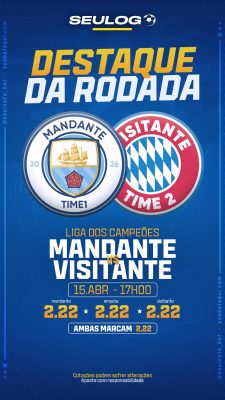 Liga dos Campeões Destaque da Rodada Futebol PSD Editável