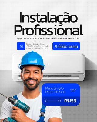 Instalação Profissional Manutenção Especializada PSD Editável