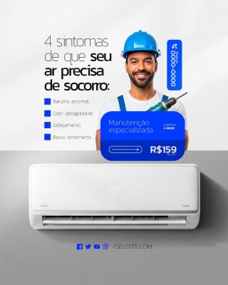 Manutenção Ar Condicionado Oferta Especial R$159 no PIX PSD Editável