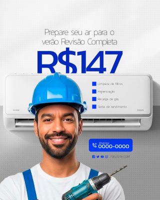 Ar Condicionado Revisão Completa PSD Editável