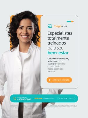 Especialistas Totalmente Treinados para Seu Bem-Estar PSD Editável