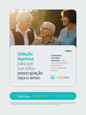 Cuidadores Seleção Rigorosa Para Que Sua Única Preocupação Seja Amor  PSD Editável
