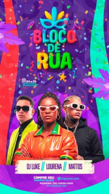 Carnaval 2025 Bloco de Rua Festa com DJ e Cantores PSD Editável