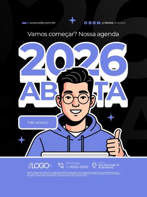 Vamos Começa Agenda 2026 Aberta PSD Editável