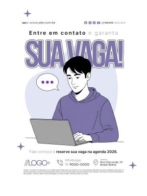 Entre Em Contato E Garanta Sua Vaga Agenda 2026 PSD Editável